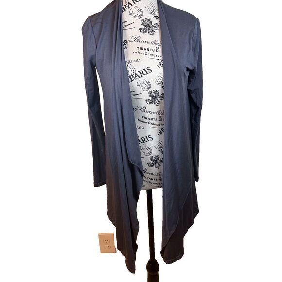 Barefoot Dreams Sweaters - Barefoot Dreams Luxe Milk Jersey Calypso Gray Wrap Cardigan Loungewear Size S